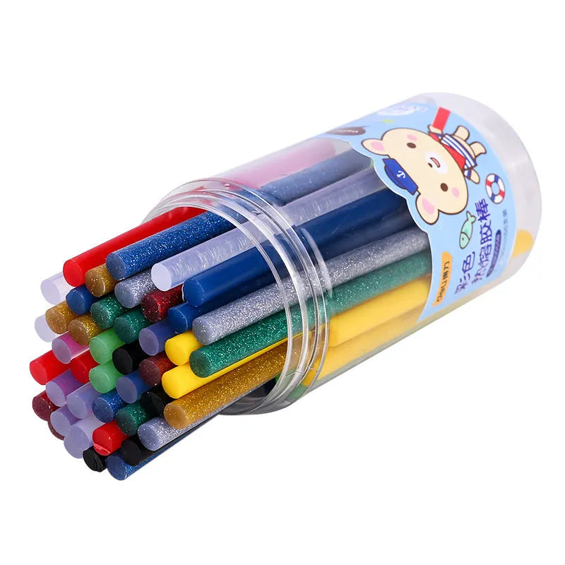 Pack of 55 transparent EVA hot melt glue sticks with 7mm diameter for DIY crafting