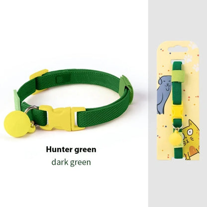 High elasticity polyester pet collar for small dogs in seven colours with 22-32cm adjustable range
