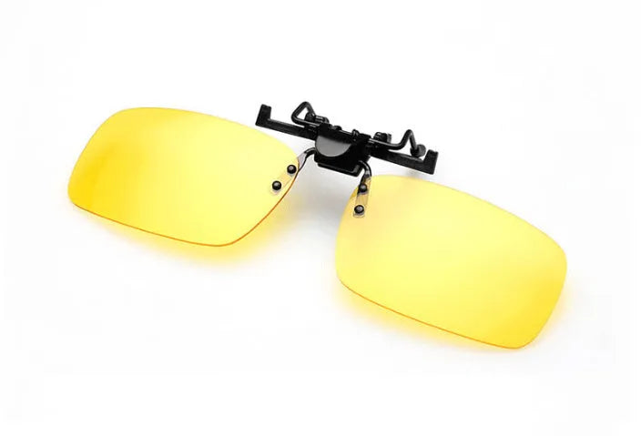 Myopia sunglasses clip fitting over prescription glasses with night vision lens option for driving