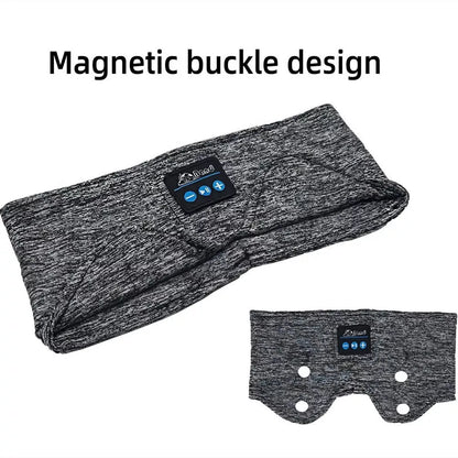 Bluetooth Music Headband with Sleep Scarf in black and gray