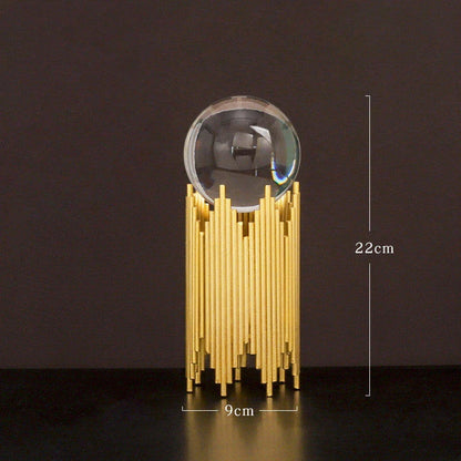 Elegant crystal ball home decor ornaments with premium metal craftsmanship and luxurious golden electroplating