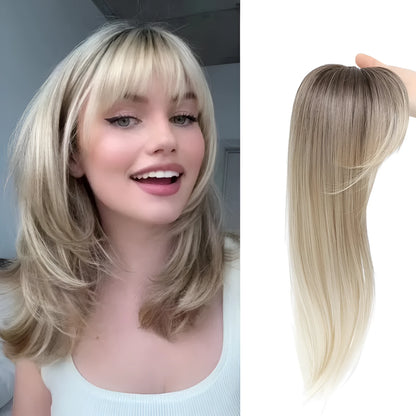 Synthetic inner buckle clip-in hairpiece wig in six colour style options.