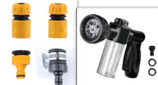 Green high-pressure foam spray gun with adjustable nozzle for car and household cleaning
