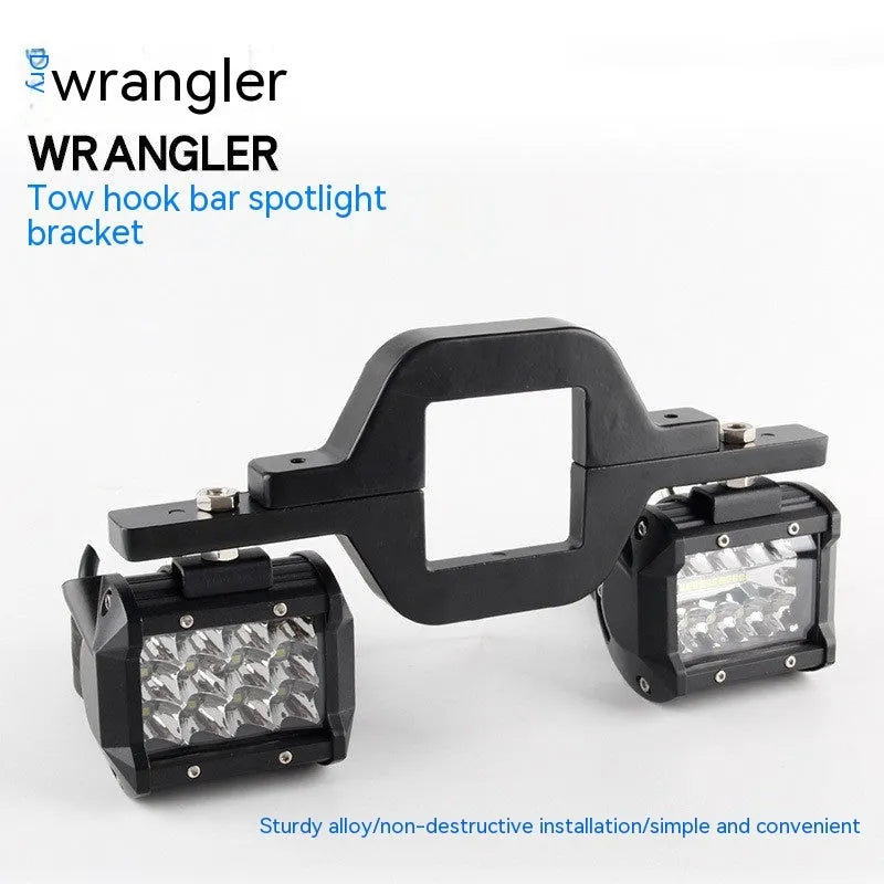 Black aluminium alloy LED light mounting bracket for Jeep Wrangler off-road vehicles