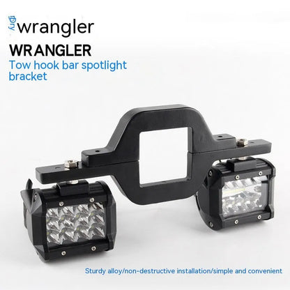 Black aluminium alloy LED light mounting bracket for Jeep Wrangler off-road vehicles