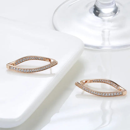 Geometric zircon drop earrings for women in copper with ins style design, colour H0493