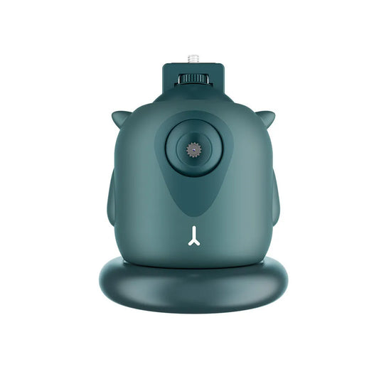 360 rotation intelligent follow-up gimbal with AI face recognition, dark green colour, showing built-in camera and 1/4 adapter