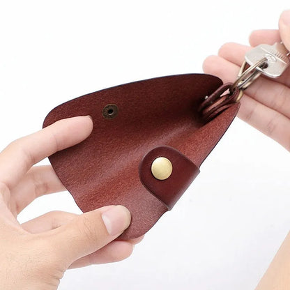 Handmade genuine leather car key storage bag in black, brown, coffee or purplish red