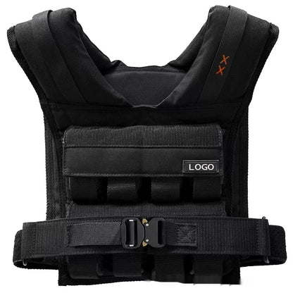 Adjustable Weight Vest for tactical training and outdoor running in black