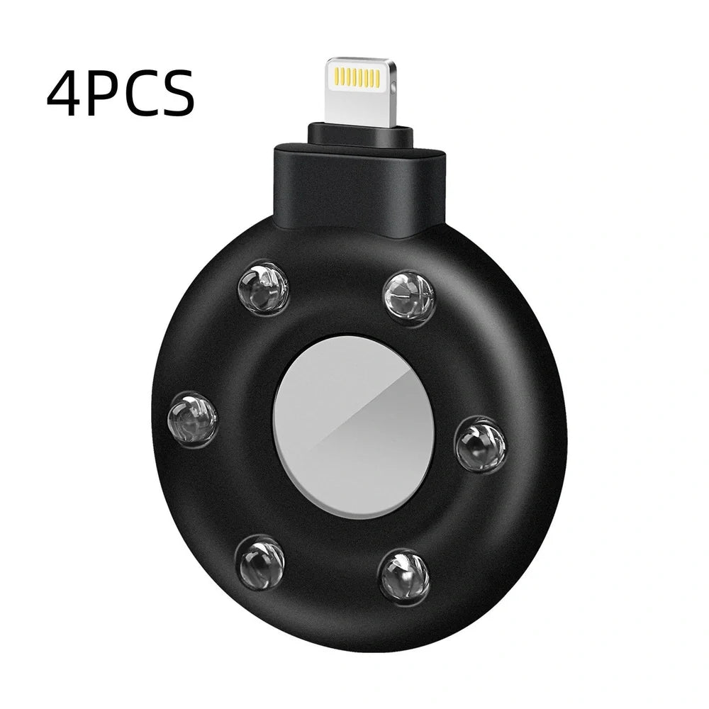 Anti-sneak camera detector with USB charging port and plastic housing in black colour option