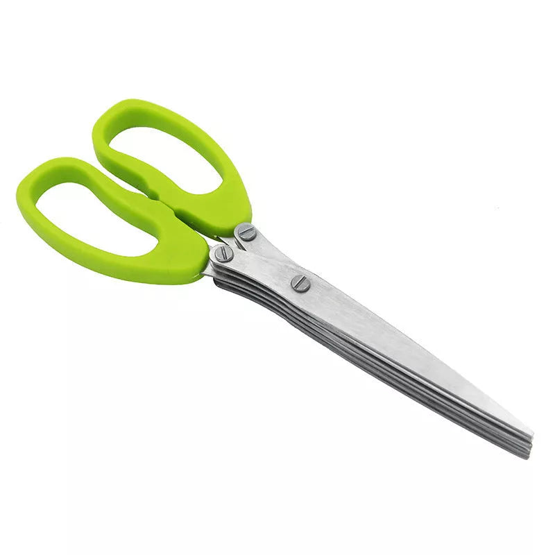 Stainless steel five-layer kitchen scissors for chopping green onions and shredding seaweed