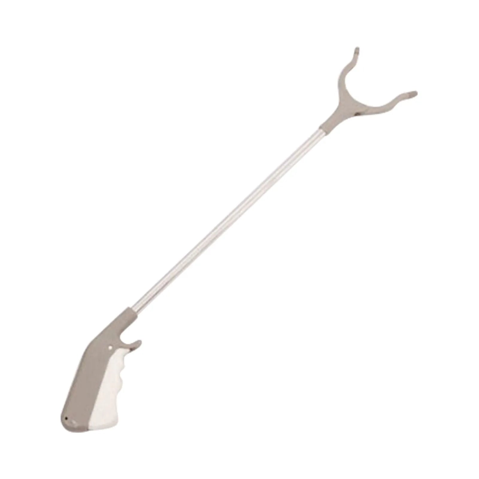 40cm stainless steel garbage picker with push-type handle and non-slip chuck for one-handed operation without bending