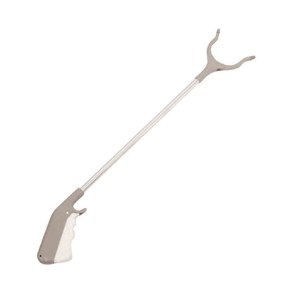 40cm stainless steel garbage picker with push-type handle and non-slip chuck for one-handed operation without bending