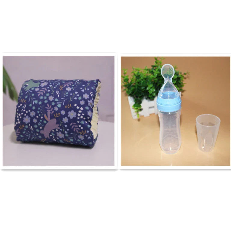Adjustable cotton nursing pillow with various colorful designs, providing comfort and support for breastfeeding and bottle-feeding