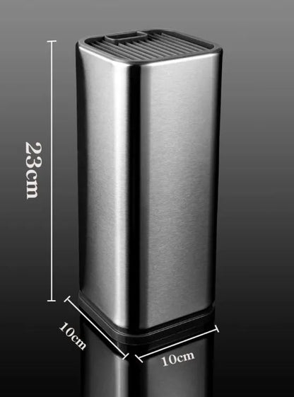 Stainless steel kitchen tool holder with detachable bottom for knives and utensils