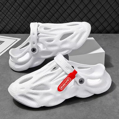 Coconut slippers with closed toe design in EVA material available in grey, black, white, and khaki colours