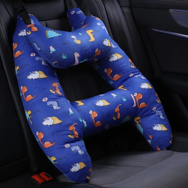 55x70cm car pillow with choice of 20 character patterns including dinosaur, unicorn, and bunny designs