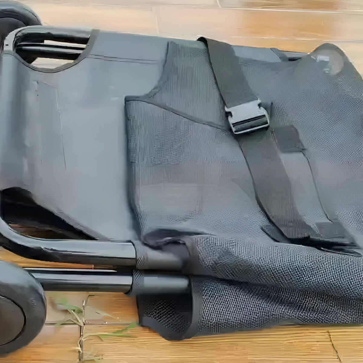 Large black aluminium alloy pet stretcher with foldable frame for dog emergency transfer