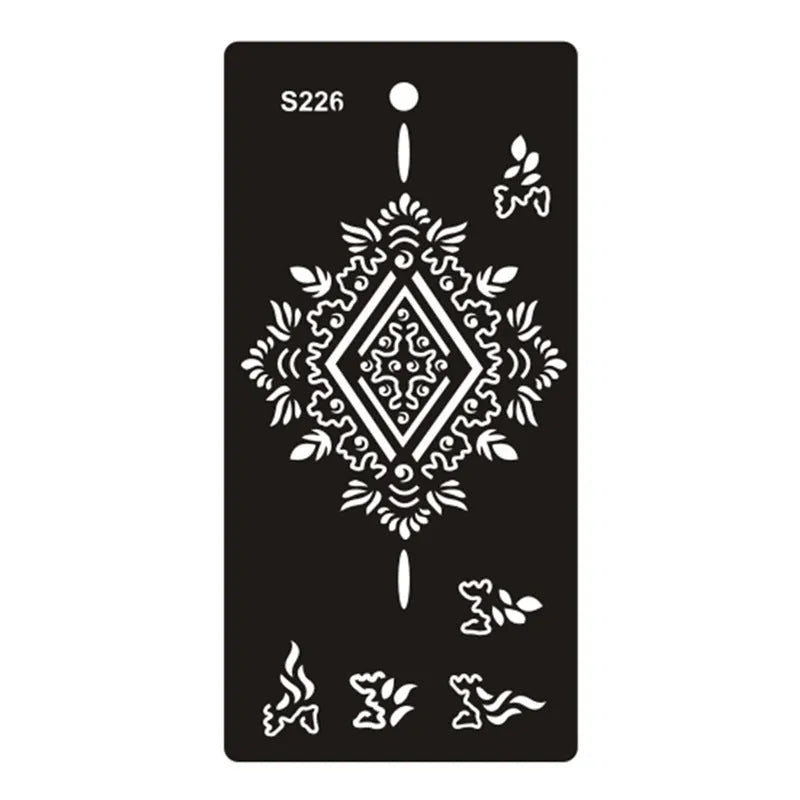 Geometric hollow design temporary tattoo sticker in Southeast Asian style on water transfer paper