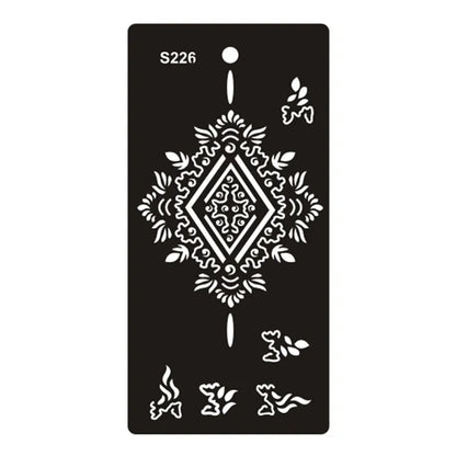 Geometric hollow design temporary tattoo sticker in Southeast Asian style on water transfer paper