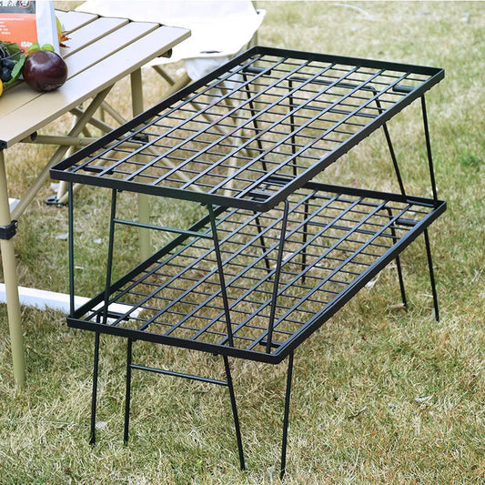 Iron folding table for outdoor camping and picnics, foldable design with durable iron construction