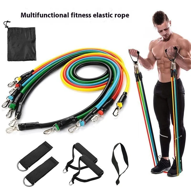 Multi-functional door sports pulling rope set with ABS plastic components and two hook sizes