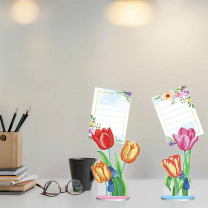 Diamond painting desktop note clip with frameless American style design, 19cm wide with note clip and decorative display