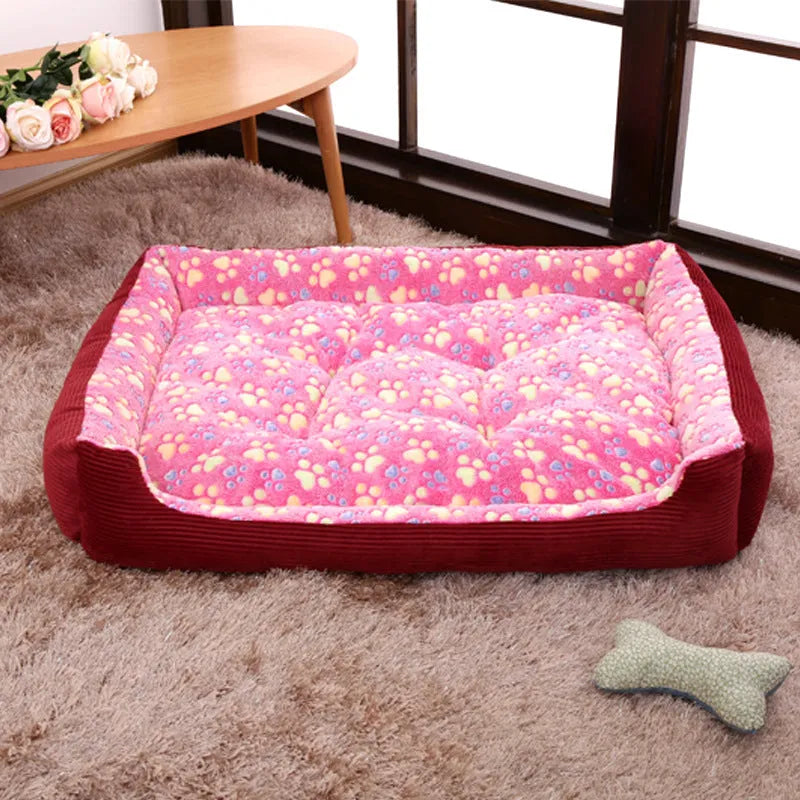 Beige plush dog bed with raised sides for a small dog, showing its basket-style design.