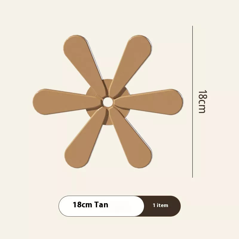 Tree-shaped silicone trivet set for heat protection on kitchen countertops