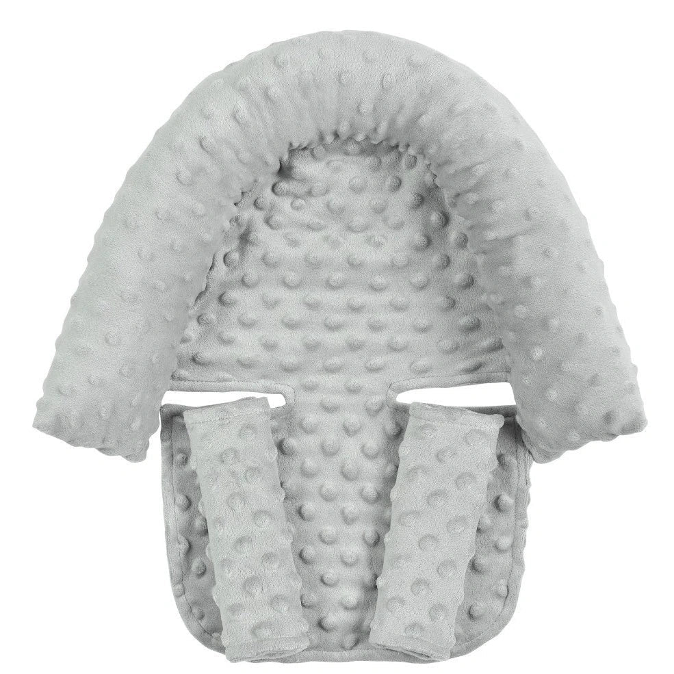 Babies' shaping headrest pillow in white with two grey belts, 170g polyester and PP Cotton for newborn head support