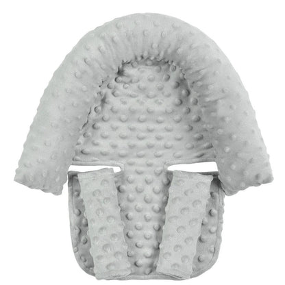 Babies' shaping headrest pillow in white with two grey belts, 170g polyester and PP Cotton for newborn head support