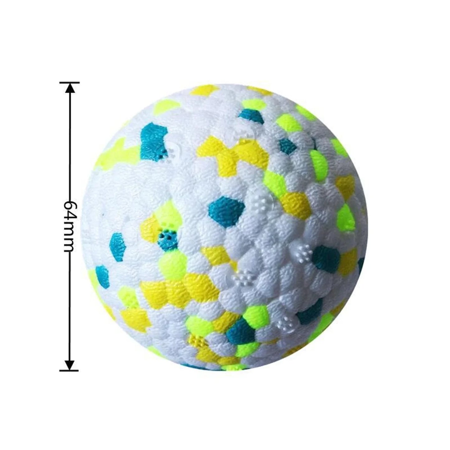 Interactive chew toy ball for dogs, featuring a durable TPU construction and corn grain design to clean teeth while playing