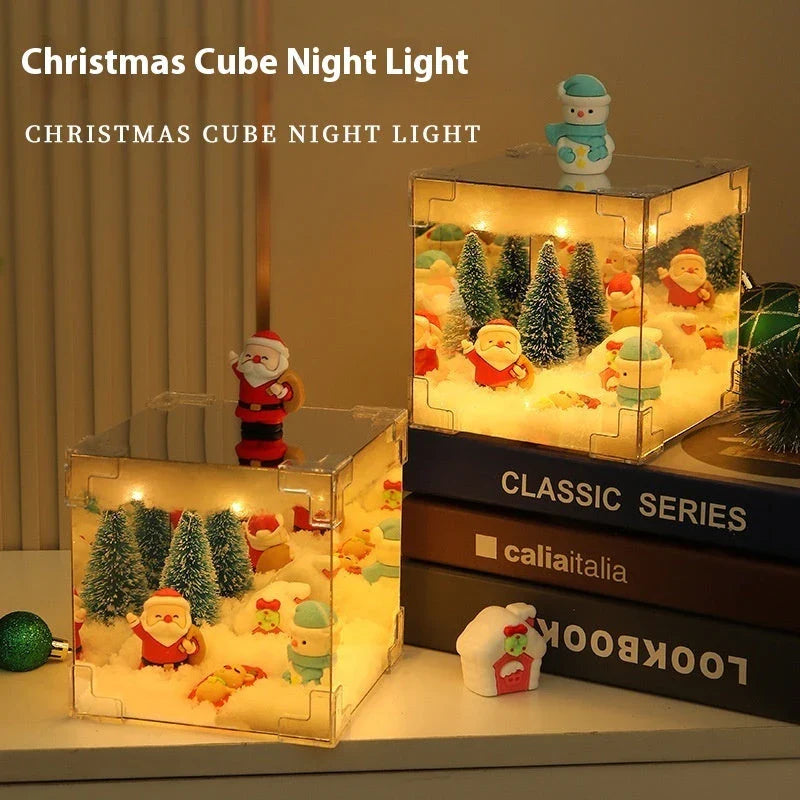Cozy Christmas decoration set featuring a LED snowman lamp and decorative mirror for festive home decor