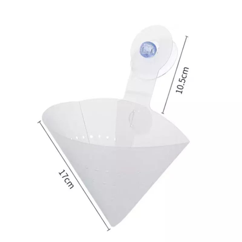 Foldable kitchen sink filter with suction cup for waste management