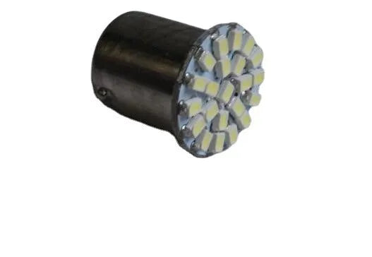 LED automotive brake light and turn signal unit with 22 bulbs for 1156/1157 sockets.