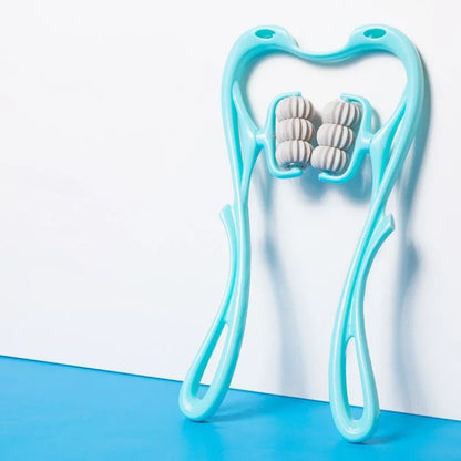 6-wheel neck massager with smooth-rolling balls for soothing muscle relief and relaxation