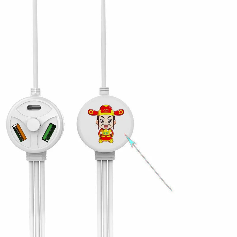 PDPVC mobile phone charging cable with multiple USB connectors and 1.2m length