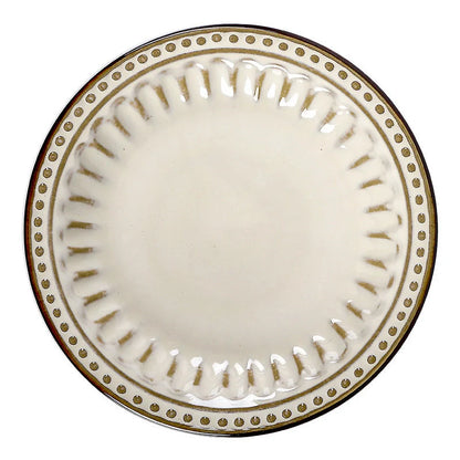 Elegant 6-piece ceramic western dinner plate set for steak, pasta, and more