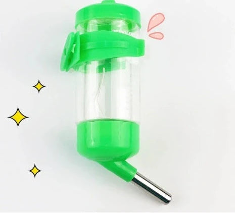 Green ball kettle water feeder with leak-proof design for small pets, showing ball drinking mechanism