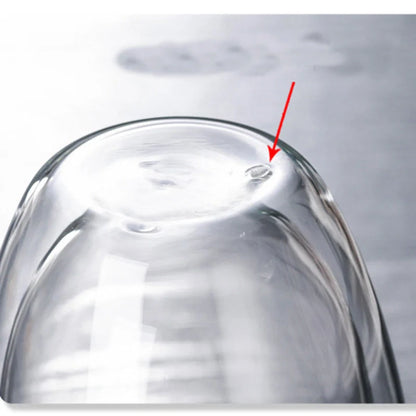 Egg-shaped double-layer insulated glass cup set for hot and cold beverages