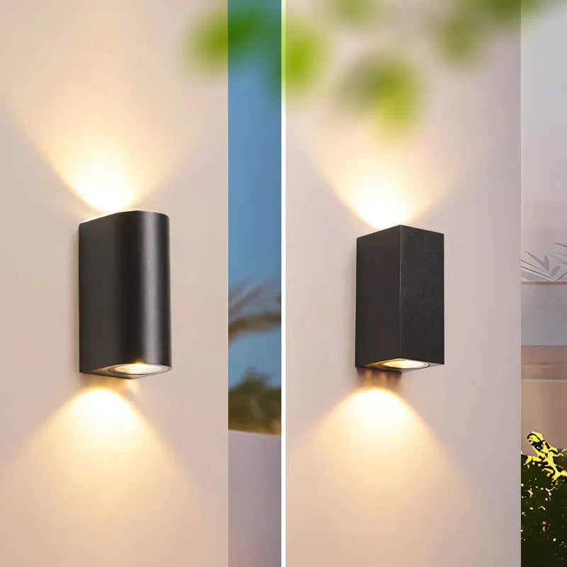IP65 waterproof LED wall lamp with aluminium shell, 10 LED beads, 5W or 10W, warm white pure white neutral light
