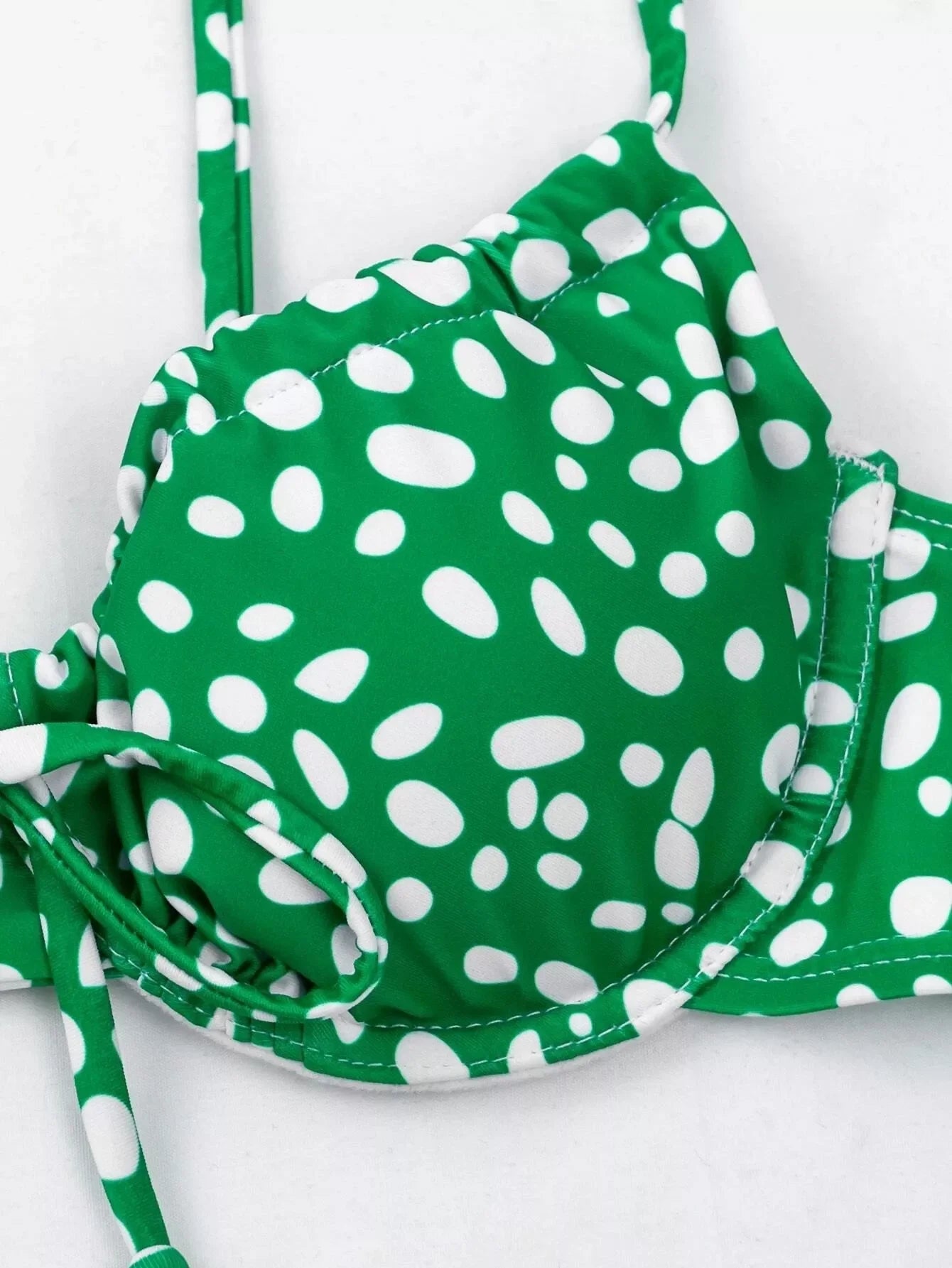 Women's green and purple split swimsuit bikini made from durable polyester