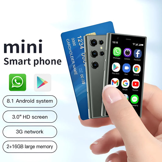 S23PRO & XS15 mini smartphone in black, green, or pink purple with a 30-inch screen on a straight-plate body.
