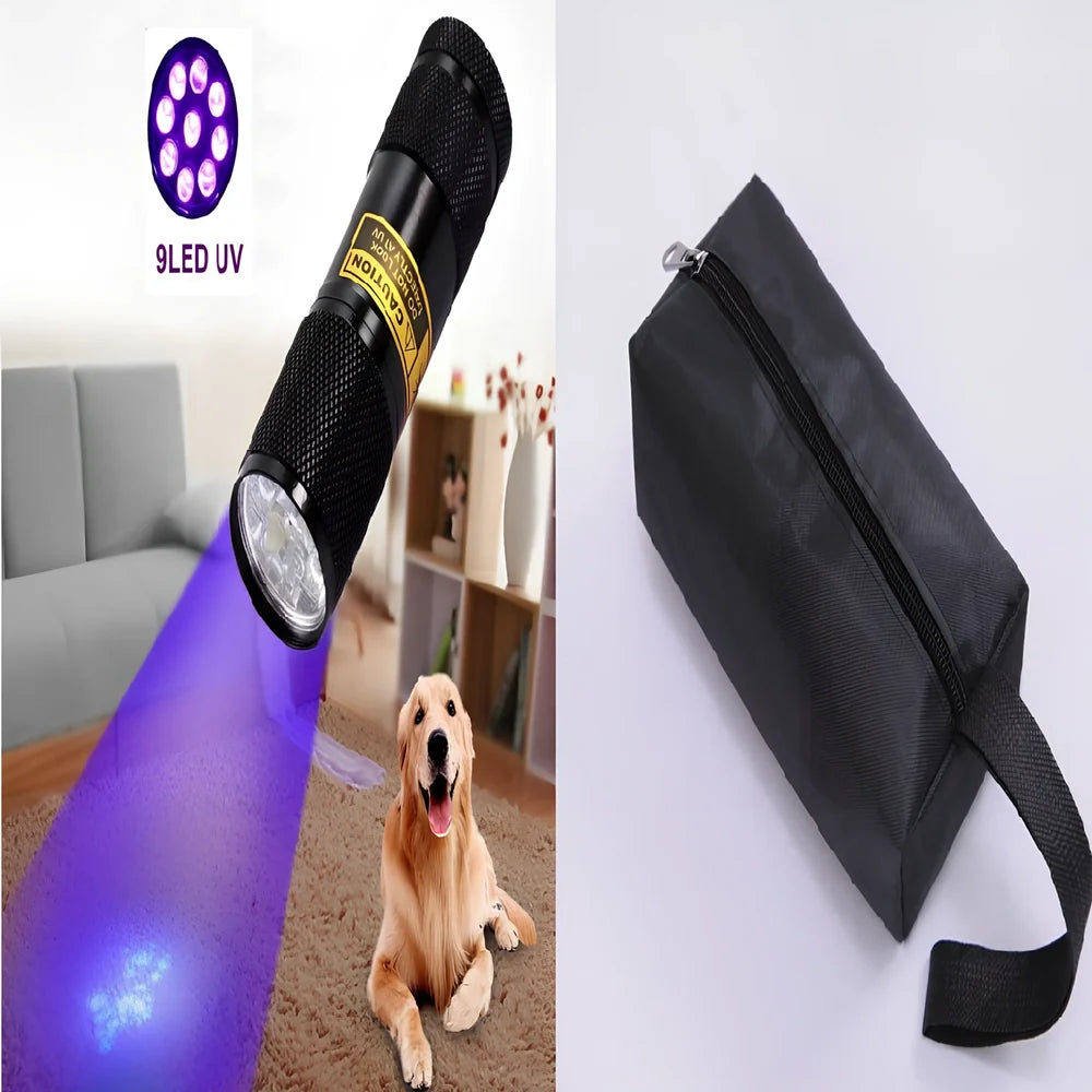 21 LED violet UV flashlight with aluminium body for counterfeit detection and professional inspections