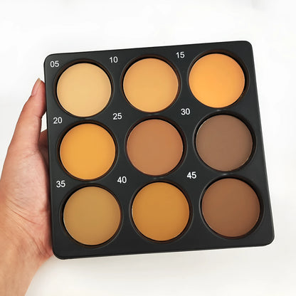 Nine colour dark matte waterproof makeup palette with repair disk for punk and national fashion styles