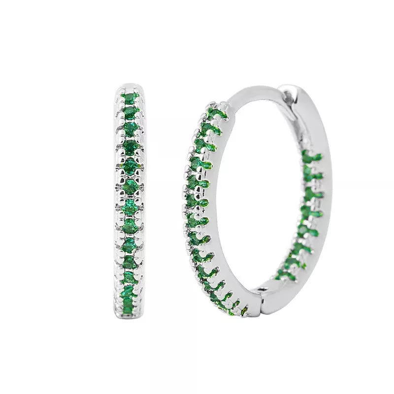 Circle Female Earrings Ear Clip Multicolor Zircon Elegant in various colors