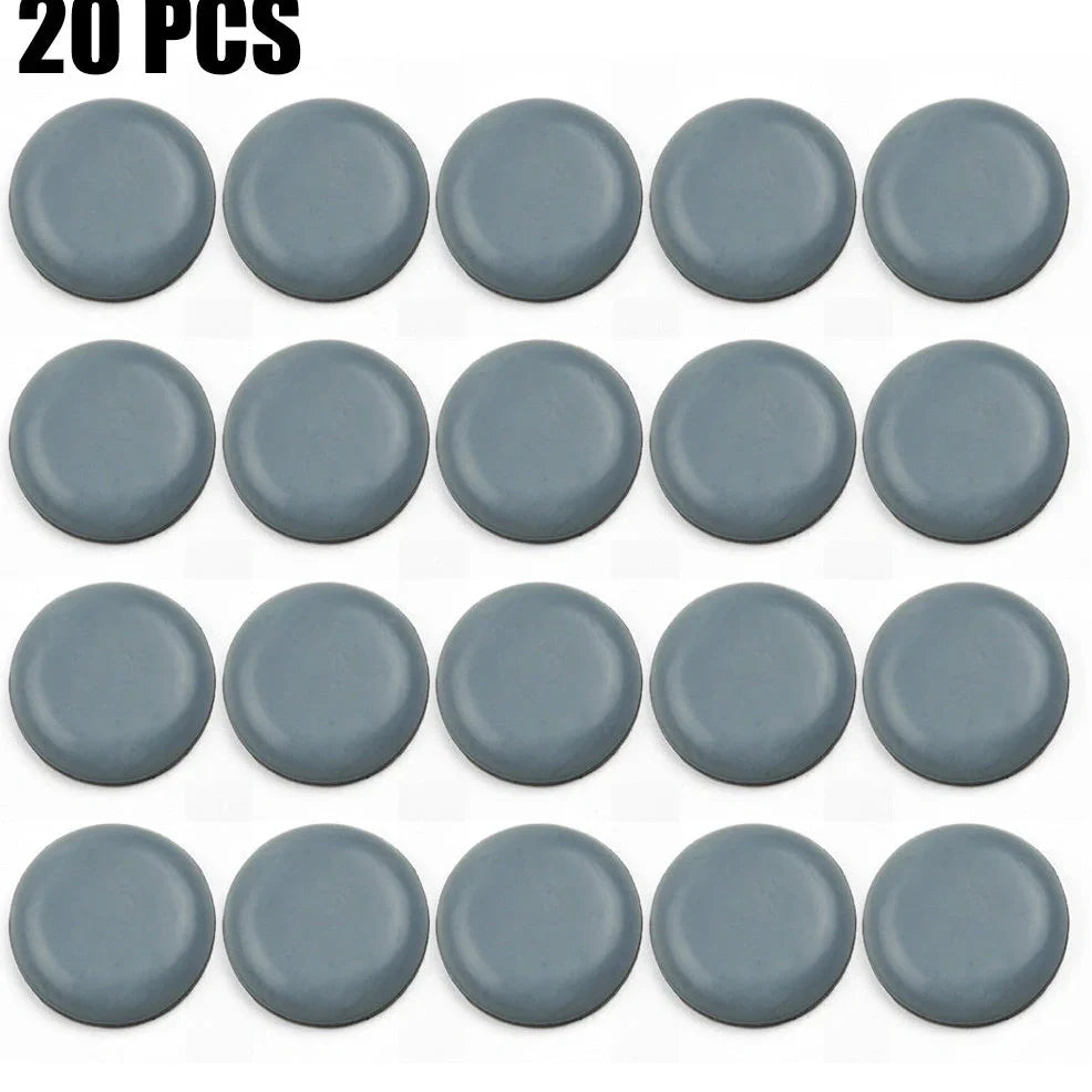 Blue-grey adhesive furniture slip pads measuring 22mm diameter for floor protection
