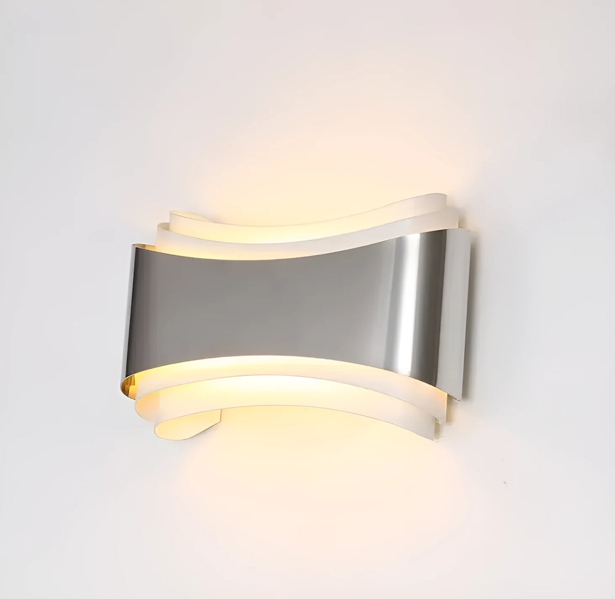 Modern LED wall lamp with ABS chassis and PMMA lampshade in warm white light