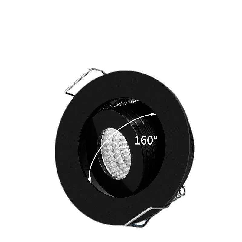 LED mini spotlight embedded concealed 1W 3W aluminium 220V in elegant white or YaHei black