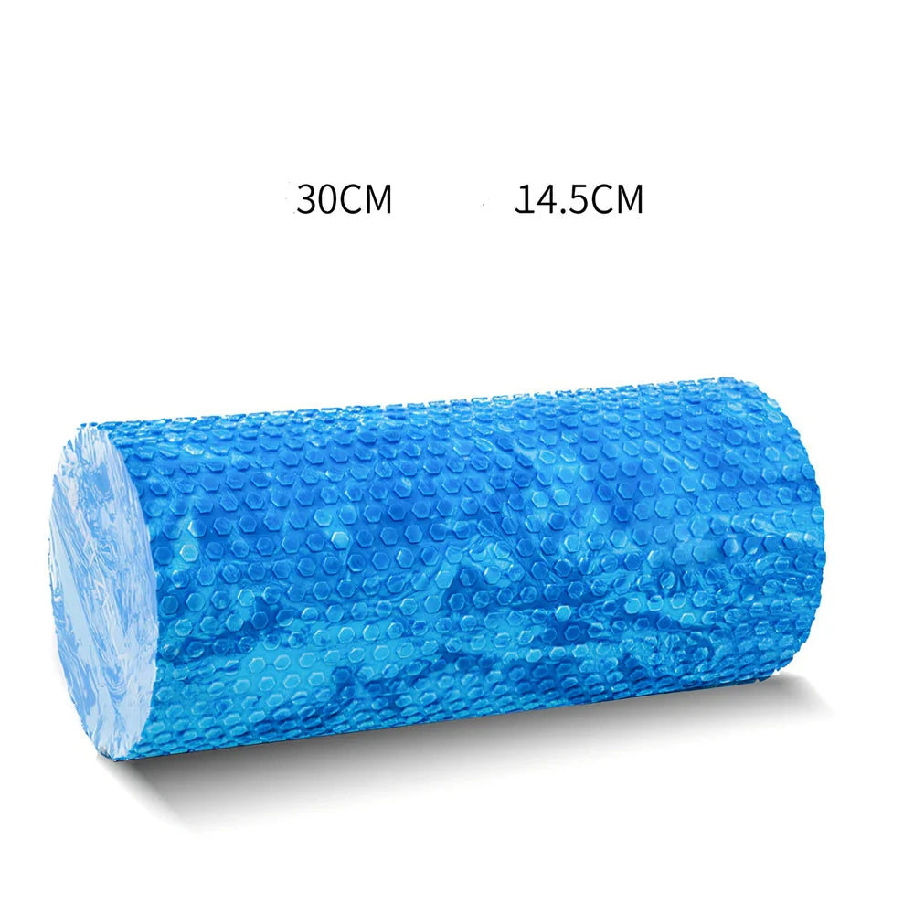 Pink 30cm floating foam roller for yoga back massage, 15cm diameter EVA construction